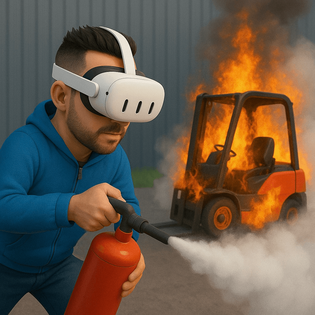 Formateur et participant en discussion lors d'une formation équipier de première intervention en réalité virtuelle