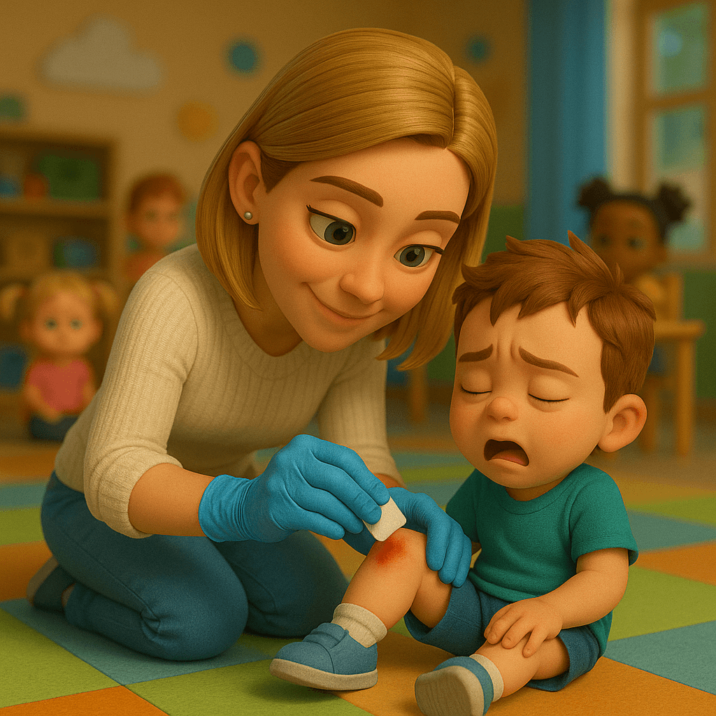 Formation SST pédiatrie : participant apprenant les gestes de premiers secours sur un mannequin nourrisson sous supervision d'un formateur spécialisé