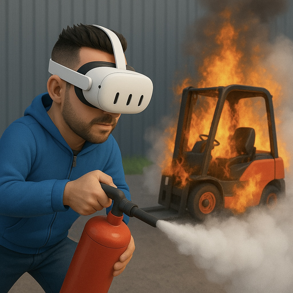 Formateur et participant en discussion lors d'une formation équipier de première intervention en réalité virtuelle