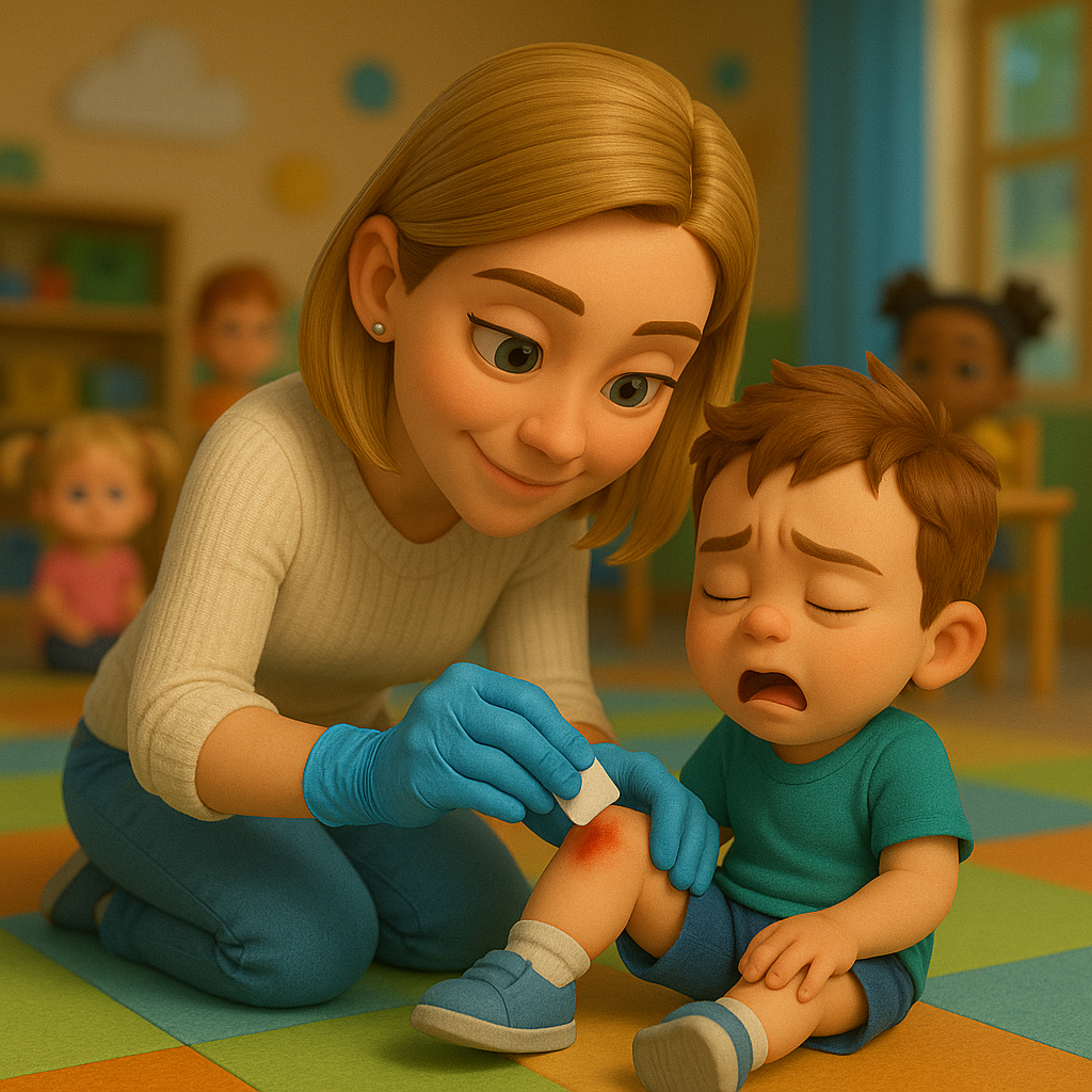 Formation SST pédiatrie : participant apprenant les gestes de premiers secours sur un mannequin nourrisson sous supervision d'un formateur spécialisé